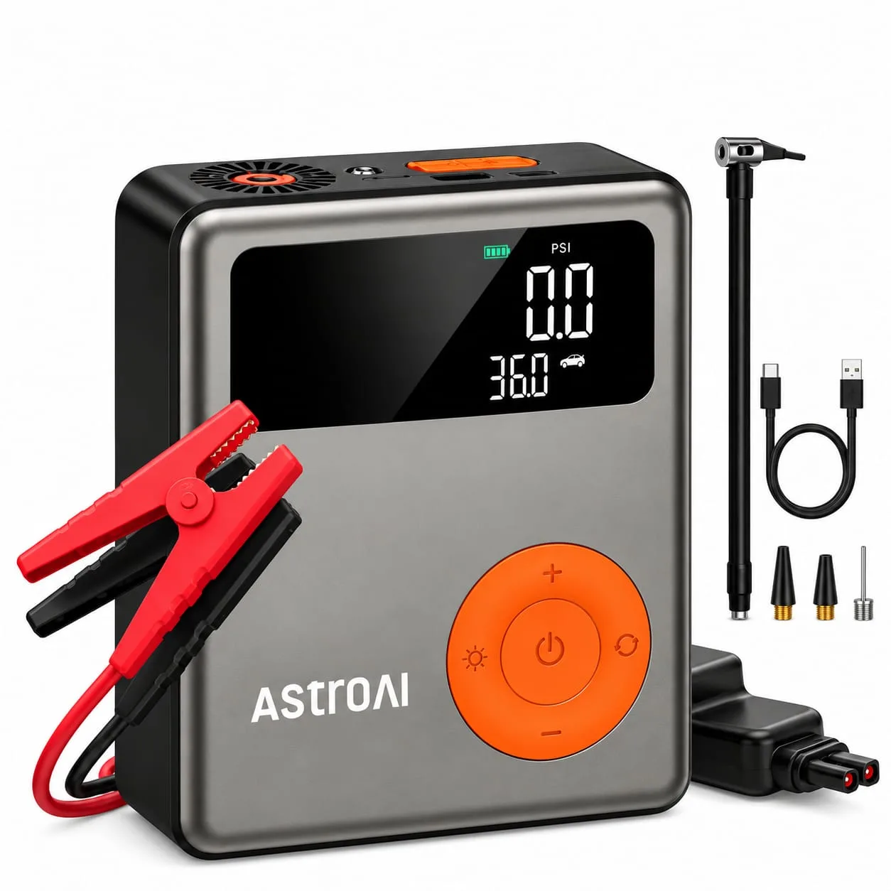 منفاخ إطارات محمول AstroAI  مع مشغل متعدد الاستخدامات AstroAI Portable Car Jump Starter (صورة 1)