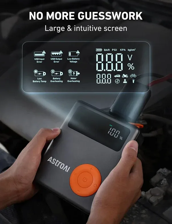 منفاخ إطارات محمول AstroAI  مع مشغل متعدد الاستخدامات AstroAI Portable Car Jump Starter (صورة 4)