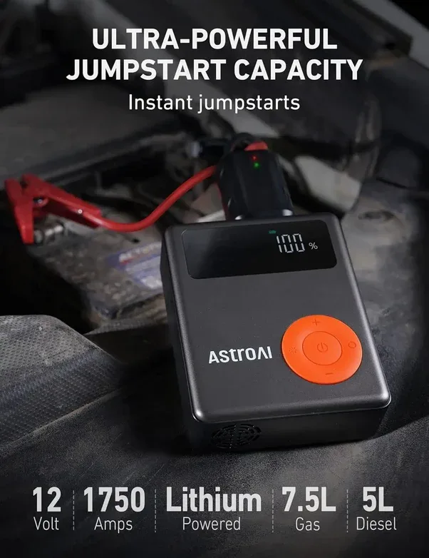منفاخ إطارات محمول AstroAI  مع مشغل متعدد الاستخدامات AstroAI Portable Car Jump Starter (صورة 3)