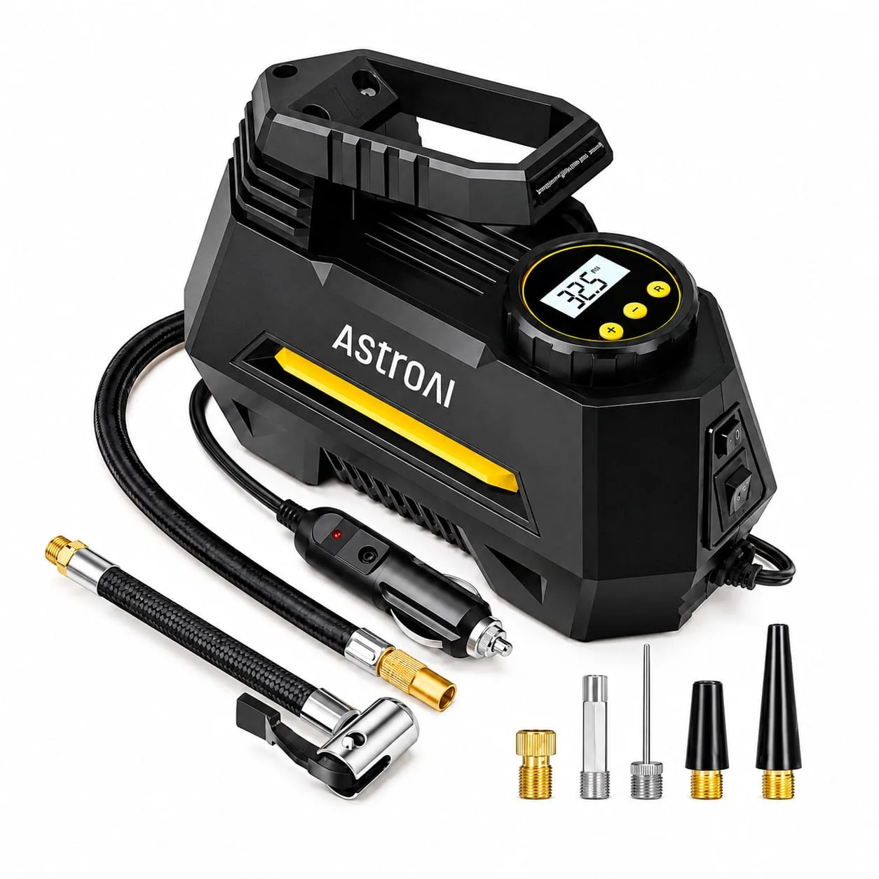 منفاخ إطارات AstroAI -‏12 فولتAstroAI Tire Air Compressor with Digital Pressure Gauge and Emergency LED Light (صورة 1)