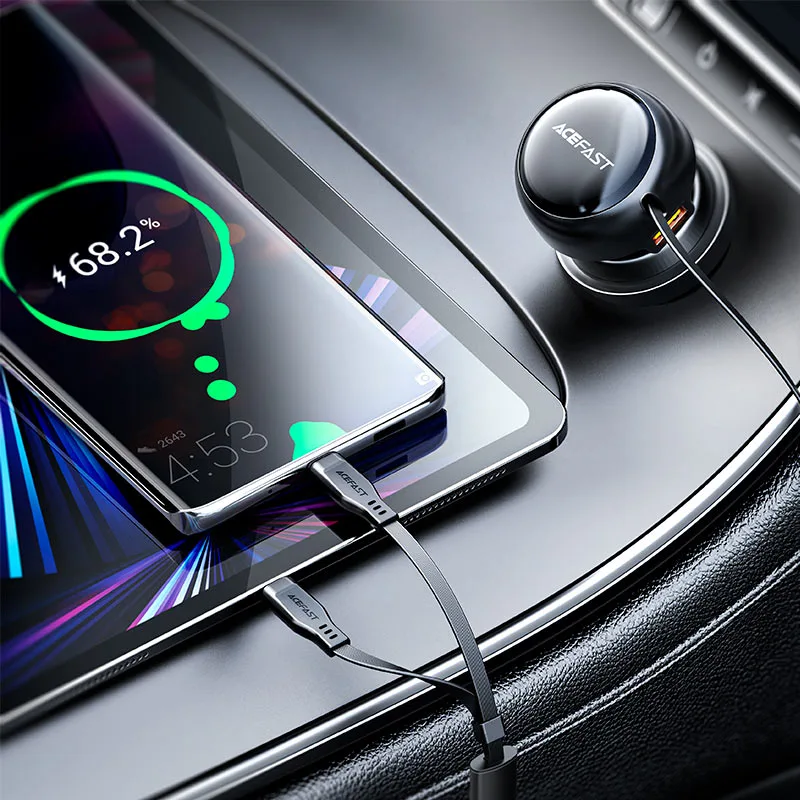 شاحن السيارة السريع الذكي - بقوة 53 واط Fast Charge Car Charger B13 53W with 2-in-1 cable (صورة 3)