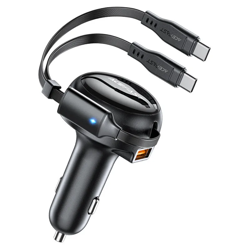 شاحن السيارة السريع الذكي - بقوة 53 واط Fast Charge Car Charger B13 53W with 2-in-1 cable (صورة 1)