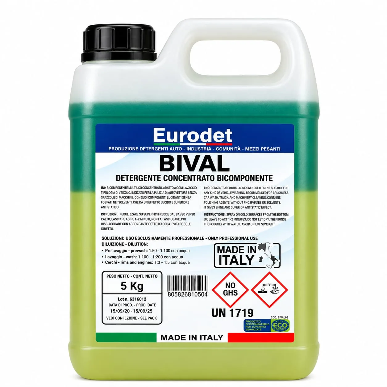 شامبو بايفل بدون لمس ايطالي  5L  Eurodet BIVAL (صورة 1)