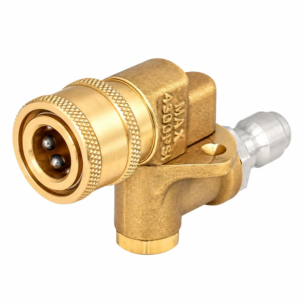 تحويلىة سريعة نحاسية بزاوية 90° لغسيل الضغط العالي نوزل لعابة – 90° Brass Quick Connect Adapter (صورة 1)